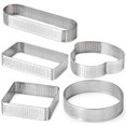 thumbnail image 1 of FANGSUN Anillo de Tarta para Hornear Molde de Anillo de Pastelería Perforado de Acero Inoxidable para Tarta Francesa Anillos de Tarta de 5 Formas con Paquete de Regalo, 1 of 5
