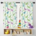 thumbnail image 5 of Blackout Kids Curtains,LightGreen Cartoon Dinosaurs Leaves Triangles Pattern Childrens Insulated Curtains Set Of 2,Bedroom Essentials,Toddler Room Decor 42"x54", 5 of 5