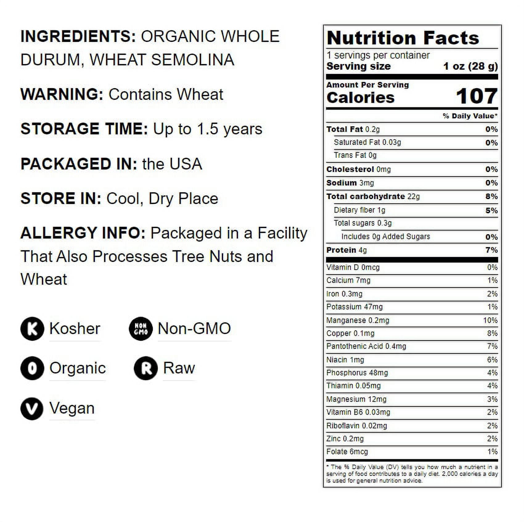 Organic Whole Wheat Couscous, 10 Pounds — Non-GMO, Kosher, Raw, Vegan — by Food to Live