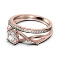 thumbnail image 4 of Gorgeous Rings Boho & hippie 1.60 Carat Round Cut Diamond Moissanite Engagement Ring, Unique Wedding Ring, Bridal Rings Set in 925 Sterling Silver With 18k Rose Gold Plating, 4 of 4