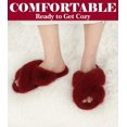 thumbnail image 2 of LAICAIW Pantoufles en Mousse à Mémoire de Forme pour Femmes, Bande Croisée, Confortables, en Peluche, à Bout Ouvert, pour Intérieur et Extérieur, 2 of 6