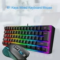 QDJZ 61 Keys Wired Keyboard Mouse Set Luminous Ergonomic Universal