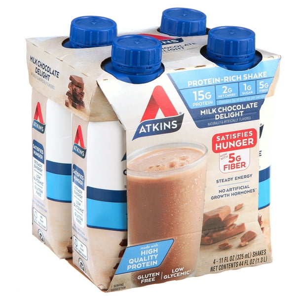 Atkins Gluten Free ProteinRich Shake, Milk Chocolate Delight, Keto
