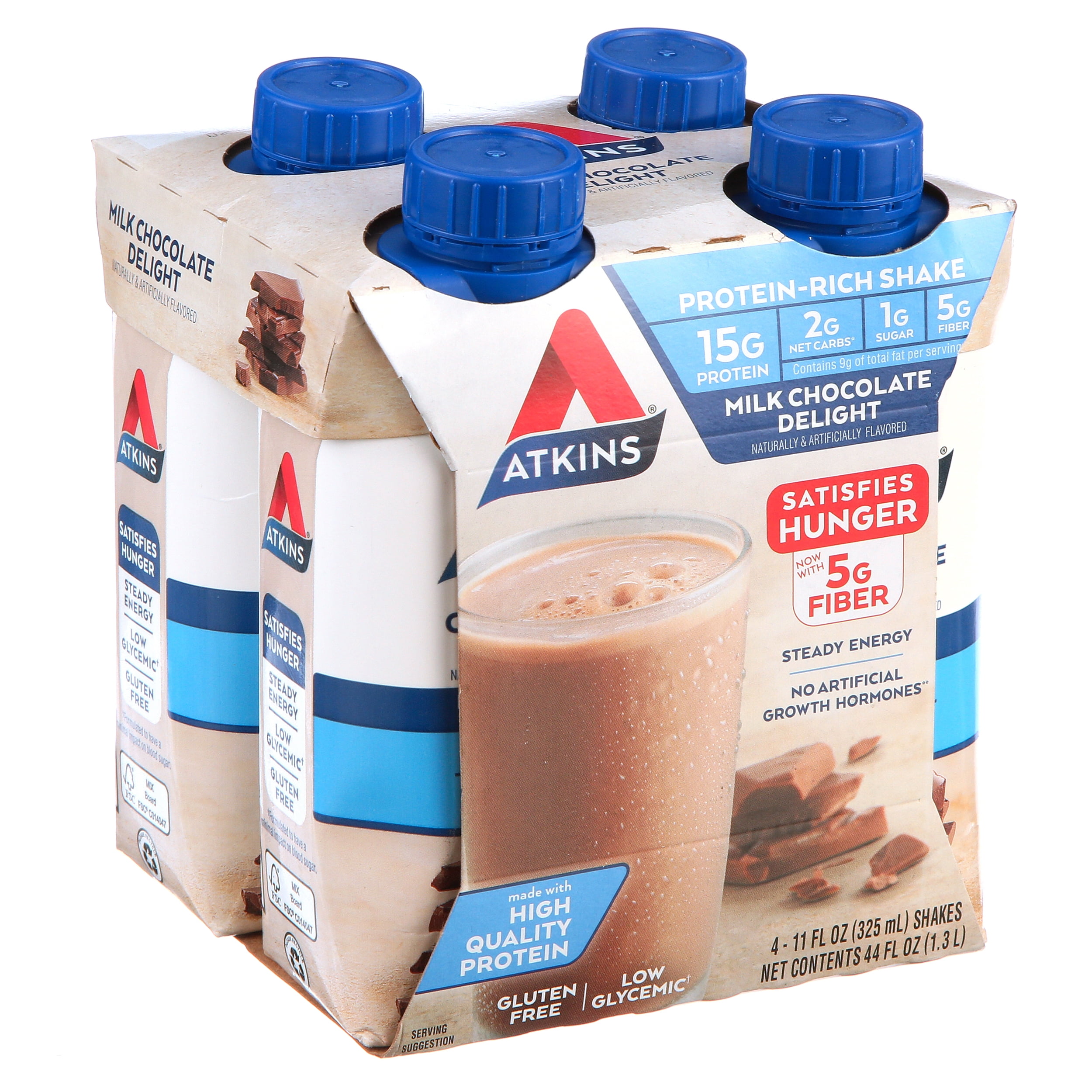 Atkins Gluten Free Protein Rich Shake Milk Chocolate Delight Keto 