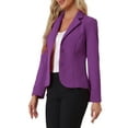 thumbnail image 5 of INSPIRE CHIC Women's Work Blazer Lapel Collar Long Sleeve Jacket Suit Blazer XS Purple, 5 of 7