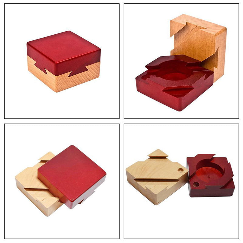 Secret Puzzle Box Brain Teaser Games Wooden Gift Hidden Jewelry L6C0 D8G1 