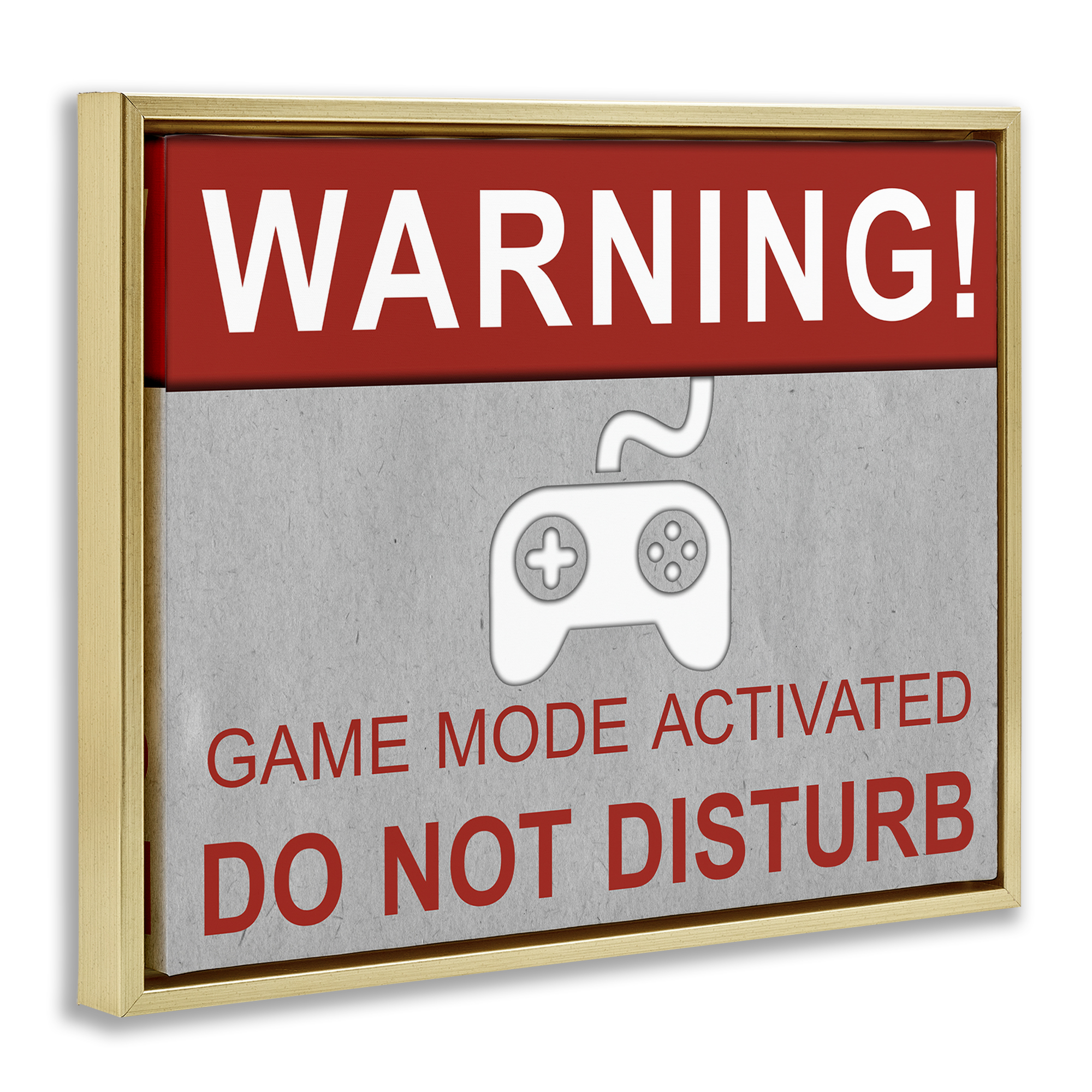 Stupell Industries Gaming Do Not Disturb Entertainment Painting Gold Floater Framed Canvas Art Print Wall Art, 21 x 17
