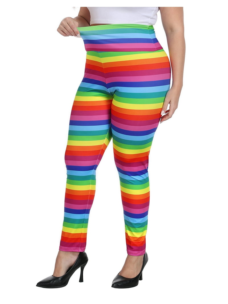 HDE Womens Plus Size Graphic Leggings Halloween Costume Tights