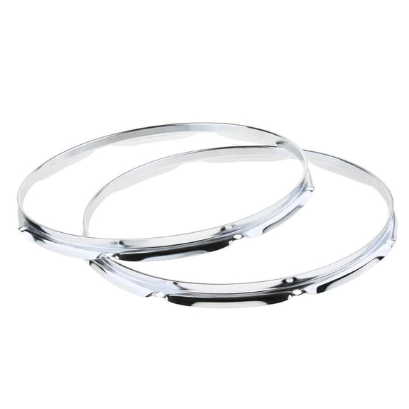 Greeniant 1 par de llantas de anillo de aro de tambor de hierro Tom 12 pulgadas 6 agujeros Accesorios para instrumentos musicales 1.2 mm 14 pulgadas 8 agujeros