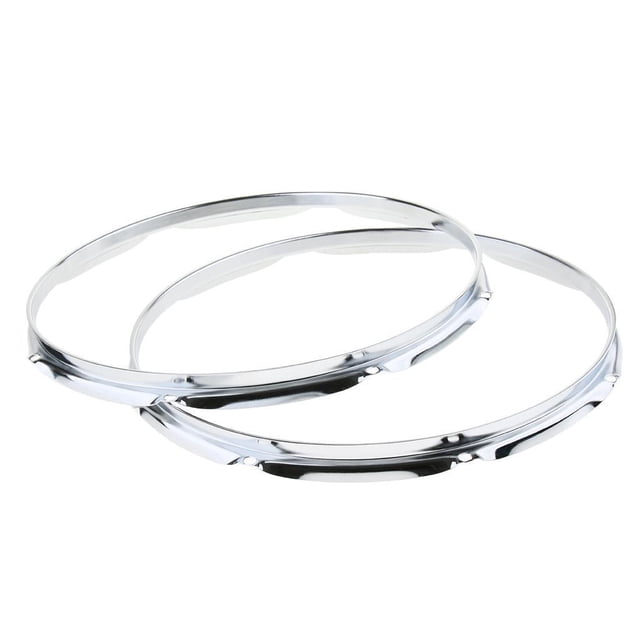 Greeniant 1 par de llantas de anillo de aro de tambor de hierro Tom 12 pulgadas 6 agujeros Accesorios para instrumentos musicales 1.2 mm 14 pulgadas 8 agujeros