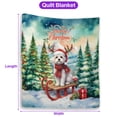 thumbnail image 5 of Merry Christmas Santa Reindeer Antlers Maltese Sleigh Xmas Winter Holiday Quilt Blanket Maltese Dog Lover Gifts Idea Cozy Comforter Throw Blanket - 00023, 5 of 5