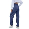 thumbnail image 4 of XINXIAOO Women Pants Women's Casual Pants Navy Work Pants for Women Lightweight Pants Women High Waist Wide Leg Pants with Pockets Womens Summer Pants, 4 of 7
