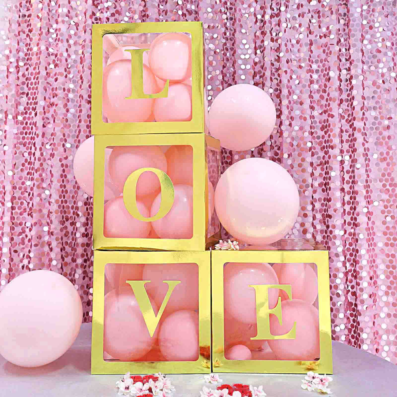 Baby/Love Shower Boxes Transparent Balloons Packing Letter Xmas Party Decor UK 