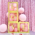 thumbnail image 2 of Efavormart 2pcs Gold Edges Balloon Boxes Transparent Decoration Boxes Blocks for DIY Baby Shower, Xmas, Birthday, Party, Wedding Decorations, 2 of 11