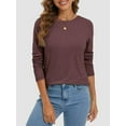 thumbnail image 3 of Long Sleeve T Shirts for Women Loose Fit, Crewneck Womens Long Sleeve Tops Casual Trendy Lightweight Basic Tee Tops, 3 of 6
