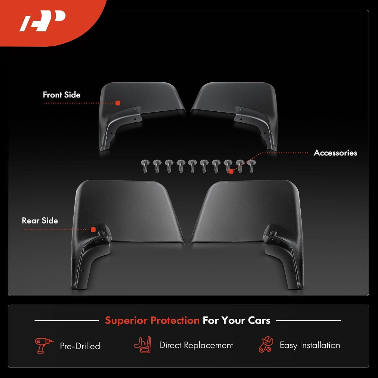 A-Premium Splash Guards Mud Flaps Compatible with Ford F-150 F150 2004-2014 without Factory Fender Flares Front and Rear 4-PC Set