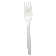 Heavyweight Polypropylene Cutlery, Fork, White, 1000/carton | Bundle of 2 Cartons