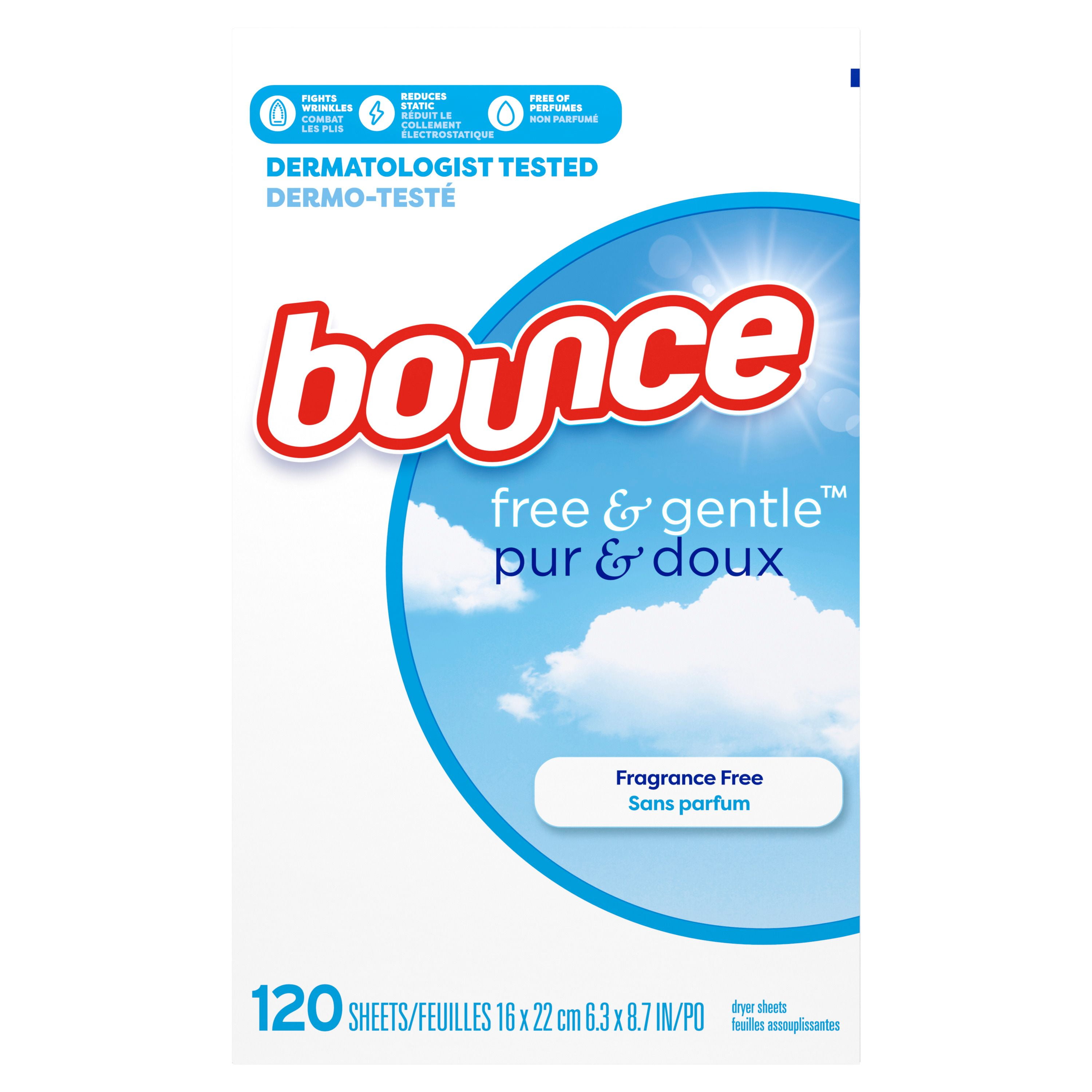 Bounce Free & Gentle Dryer Sheets, Unscented, 120CT