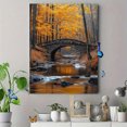thumbnail image 4 of Qisvanset 12x16 Inch Autumn Stone Bridge Canvas Wall Art, Forest Reflection Landscape Rustic Nature Decor, 4 of 8