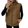 thumbnail image 2 of Padded Vest for Women Stand Collar Zip Up Sleeveless Warm Everyday Vest, 2 of 9