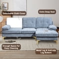 thumbnail image 4 of 84.6'' Convertible Sectional Sofa, Modern L Shaped Couch with Reversible Chaise, 3-Seat Comfy Sectional Couches for Living Room, Upholstered Chenille Deep Seat Sofa with Fluffy Armrests for Bedroom, 4 of 7