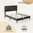 thumbnail image 3 of Costway Full Size Bed Frame with High Headboard & Wooden Slats No Box Spring Needed, 3 of 10