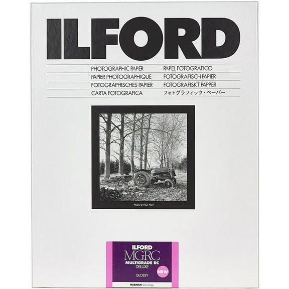 Ilford Multigrade V RC Deluxe Glossy Surface Black & White Photo Paper, 190gsm, 11x14", 10 Sheets