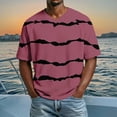 thumbnail image 2 of Telankuip Summer Mens Striped T-Shirts Loose Fit V-Neck Raglan Sleeved Waffle Casual Tees 2026 Fashion Beach Vacation Short Sleeve Tops Soft Breathable for Everyday Wear 1-Pink XL, 2 of 4