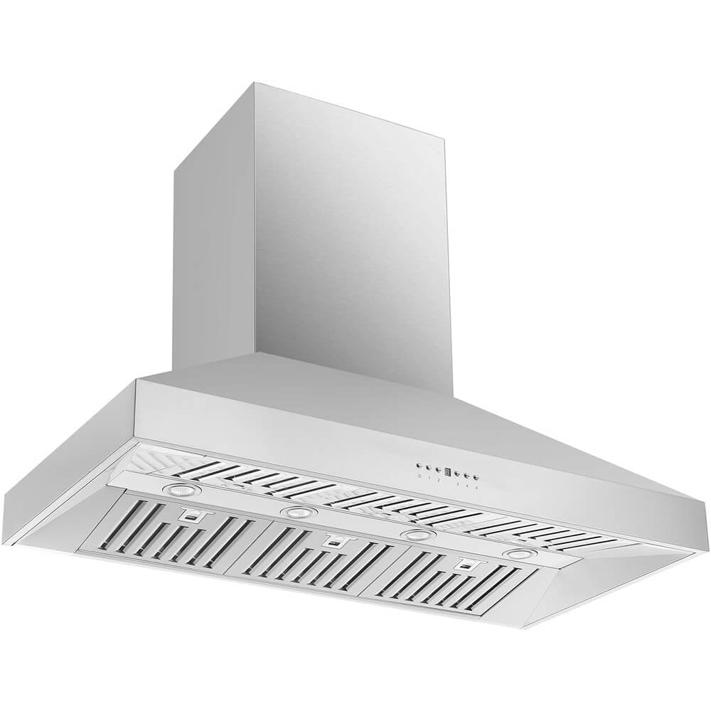 Forno Orvieto 48-Inch Wall Mount Range Hood, LED Lighting, Heavy Duty, Stainless Steel