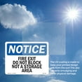 thumbnail image 5 of Fire Exit Do Not Block Not A Storage Area OSHA Notice Vinyl Decal Label 18 Inch x 12 Inch - 5 Pack, 5 of 6