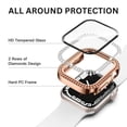thumbnail image 3 of Entronix Smartwatch Protective Case Compatible with Apple Watch Series Ultra 3/2/1, 49mm — Snap On Rhinestone Crystals Guard Bumper Full Coverage with Built-In Screen Protector, Rose, 3 of 7