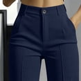 thumbnail image 7 of Kctiaxy Dress Pants Women High Waist Button Straight Wide Leg Pants Waffled Textured Business Casual Work Pants, 7 of 7