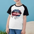 thumbnail image 2 of OKSALE Girls T Shirt Size 10-14 Little Girls 4th of July Shirts Funny American Flag Graphic Tees USA Stars Stripes Lip Graphic Tees Kids Toddlers Patriotic Short Sleeve T-Shirts 2-14 Years, 2 of 8