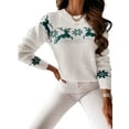 thumbnail image 3 of Musuos Women Christmas Sweaters  Long Sleeve Elk Snowflake Print Knit Tops, 3 of 9