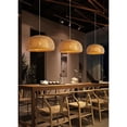 thumbnail image 5 of Lámpara de bambú tejida a mano con alambre de bambú natural, estilo pastoral, para restaurante, cafetería, dormitorio, entrada y techo., 5 of 5
