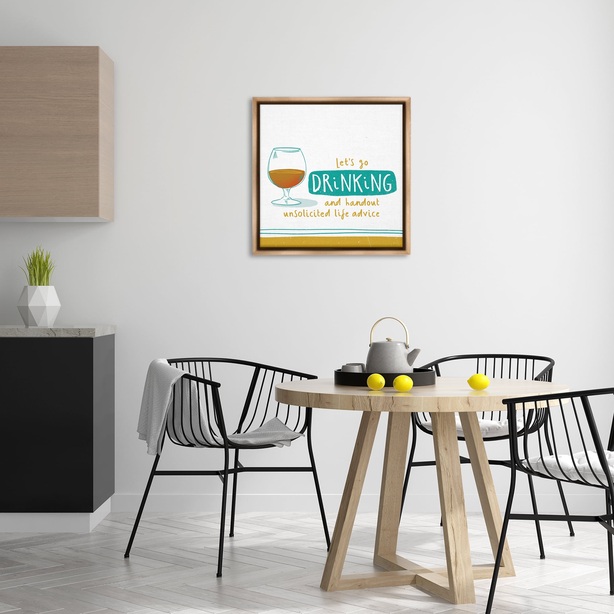 Stupell Industries Unsolicited Life Advice Food & Beverage Painting Brown Floater Framed Canvas Art Print Wall Art, 25 x 25