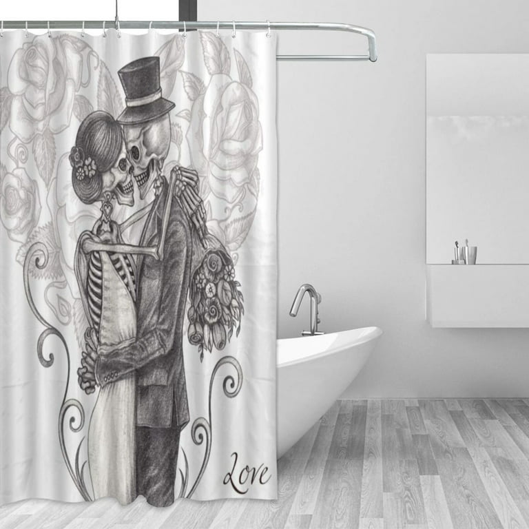 Shower Curtain, Sugar Skull Shower Curtain, Color Crazy Shower