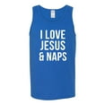 thumbnail image 2 of Wild Bobby, I Love Jesus & Naps Inspirational/Christian Men Graphic Tank Top, Royal, Large, 2 of 6