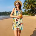 thumbnail image 3 of Fotbe Robe Midi d'Été pour Femmes Motif Guitares Différentes – Robe Sans Manches en Ligne, Robe T-Shirt Florale, Robe Décontractée Fluide de Plage, 3 of 7