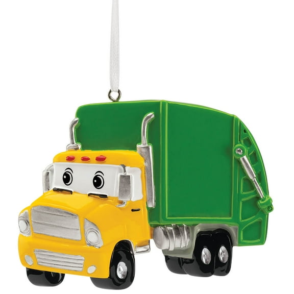 Garbage Truck Ornament, Crafted with 100% Resin, Holiday/Chrisas Décor - Ornament Measures 2 3/4" long x 4" wide x 1/2" high