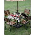 thumbnail image 3 of Outdoor Tablecloth with Umbrella Hole and Zipper, Christmas Truck Square Table Cloth 60x60 Inch Waterproof Tablecloth, Winter Snowflakes Xmas Tree Deer Black Picnic Table Cover for Patio Camping, 3 of 7