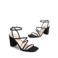 thumbnail image 4 of Sandalias de Tacón Grueso con Tiras para Mujer DREAM PAIRS Negro 6.5, 4 of 7
