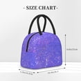 thumbnail image 2 of Honeii Purple Glitter Print Insulated Lunch Bag Women Reusable Lunch Box with Pocket for Work Picnic Travel -One Size, 2 of 6