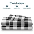 thumbnail image 5 of Twin XL Sheet Set - College Dorm Size - 1800 Ultra-Soft Microfiber Twin Extra Long Bed Sheets - Deep Pockets - Easy Fit - 3 Piece Set - Bed Sheets (Twin XL, Buffalo Plaid - White/Black), 5 of 7