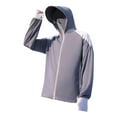 thumbnail image 5 of GARENDE Men's Hooded Sun Protection Shirt Full Zip Cooling Shirt Jacket with Neck Face Cover Summer Hoodie for Climbing Hiking Cycling 2XL Deep Gray White, 5 of 6