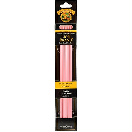 Lion Brand Double Point Knitting Needles, 8", 5-Pack, Size 7, Pink
