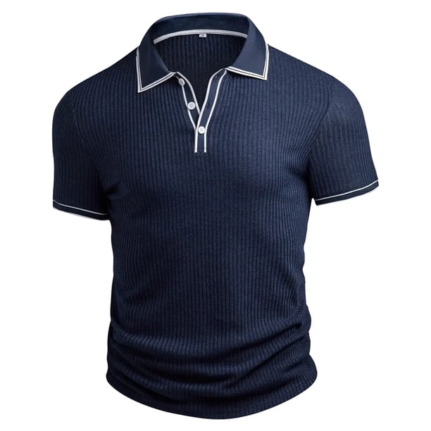 Telankuip Men's Knit Polo Shirts 2026 Summer Short Sleeve Quarter