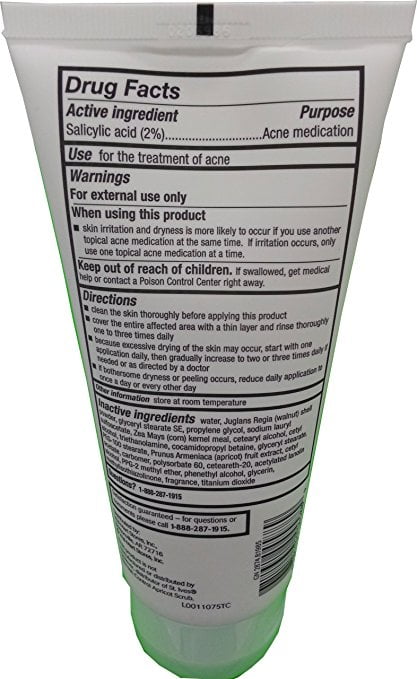 (3 pack) Equate Apricot Cleanser with 2% Salicylic Acid for Acne Care, 6 oz, Compare to St. Ives® Blemish Control Apricot Scrub