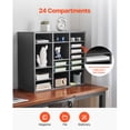 thumbnail image 4 of Wooden Mail Sorter with 24 Adjustable Compartments,Office Mail Organizer for Files and Documents,Grey MDF Storage for Home Classroom Use, 4 of 12