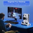 thumbnail image 3 of Prociv Charging Stand with Cooling Fan Only for PS5 Slim Console, Dual Controller Charger Station with 9 RGB Lights & Headset Hook & 3-Level Silent Fan, Cooler Accessories for PS5 Slim Digital/Disc, 3 of 8